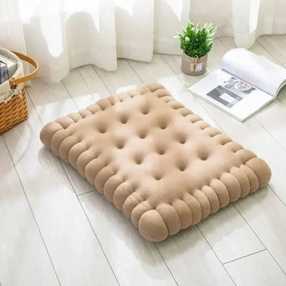 Biscuit sofa cushion cream fluffy cookie decor for living room