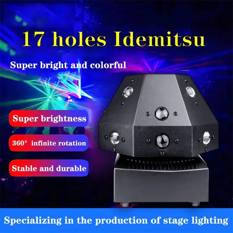 Black 17 hole disco ball lights party projector living room stage light