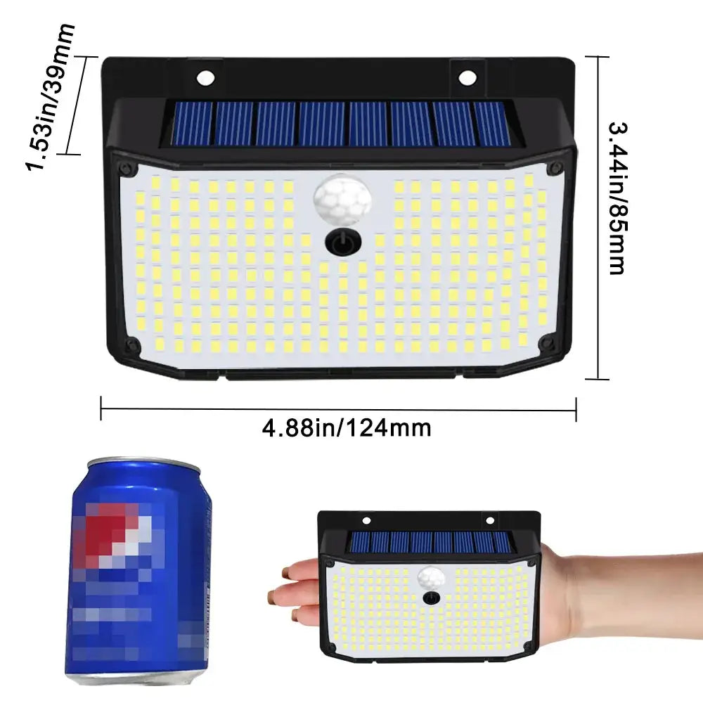 Black 208 led solar outdoor motion sensor waterproof garden lights