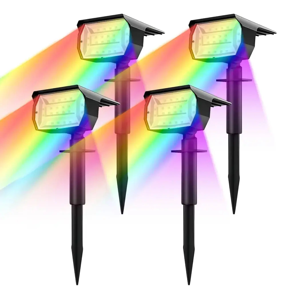 Black 20leds rgb solar landscape spotlights garden wall lamp