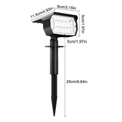 Black 20leds rgb solar landscape spotlights garden wall lamp