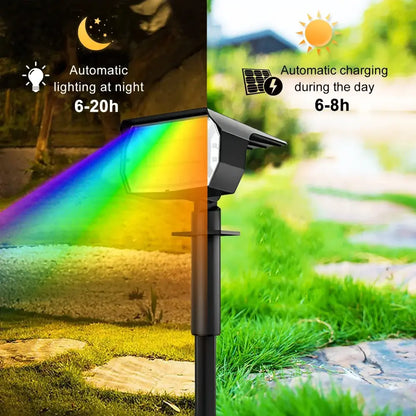 Black 20leds rgb solar landscape spotlights garden wall lamp