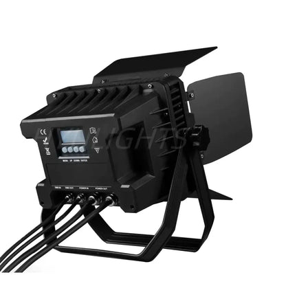 Black 24x18w rgbwa uv led wall wash with barn doors for living room