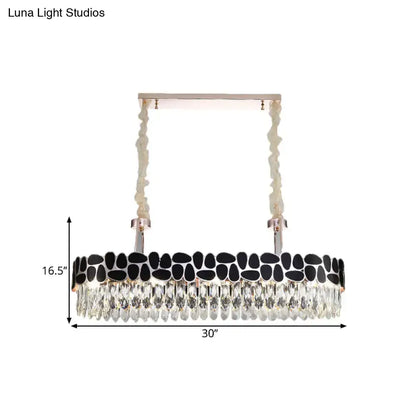 Elegant chrome and black finish crystal chandelier dining room light