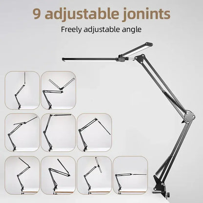 Black adjustable double head led usb table lamp – office desk light