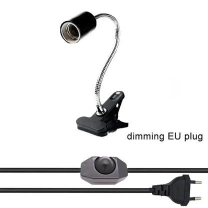 Black adjustable gooseneck clip lamp holder bedroom desk light