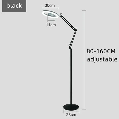Black adjustable led moon beauty light bedroom floor lamp