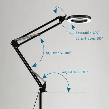 Black adjustable led moon beauty light bedroom floor lamp