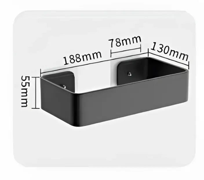 Black aluminum corner double tier shelf bathroom storage rack