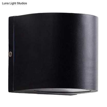 DecorBites™ Black Aluminum LED Outdoor Cylinder Wall Light - Minimalist Flush Wall Sconce