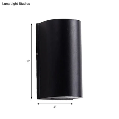 DecorBites™ Black Aluminum LED Outdoor Cylinder Wall Light - Minimalist Flush Wall Sconce