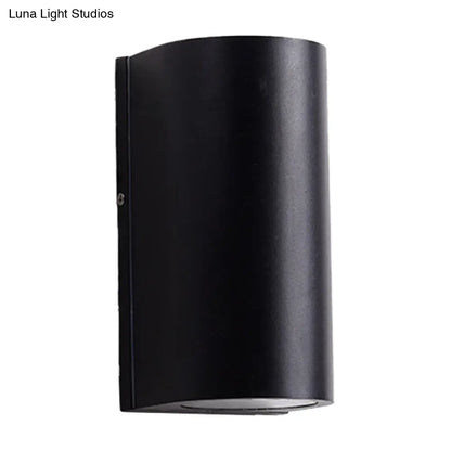 DecorBites™ Black Aluminum LED Outdoor Cylinder Wall Light - Minimalist Flush Wall Sconce