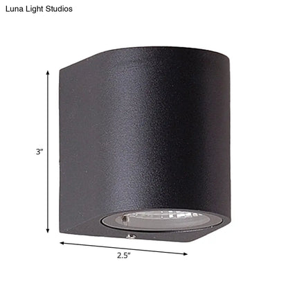 DecorBites™ Black Aluminum LED Outdoor Cylinder Wall Light - Minimalist Flush Wall Sconce