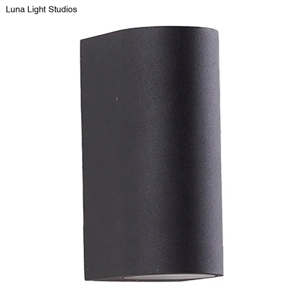 DecorBites™ Black Aluminum LED Outdoor Cylinder Wall Light - Minimalist Flush Wall Sconce