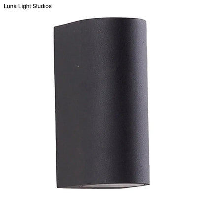 DecorBites™ Black Aluminum LED Outdoor Cylinder Wall Light - Minimalist Flush Wall Sconce