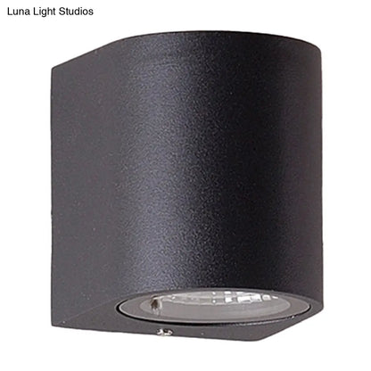 DecorBites™ Black Aluminum LED Outdoor Cylinder Wall Light - Minimalist Flush Wall Sconce