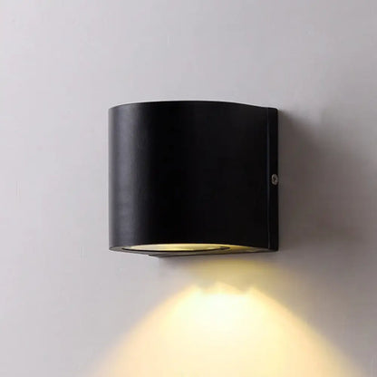 DecorBites™ Black Aluminum LED Outdoor Cylinder Wall Light - Minimalist Flush Wall Sconce