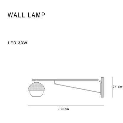 Black and brass mesh globe wall lamp bedroom luxury fixture