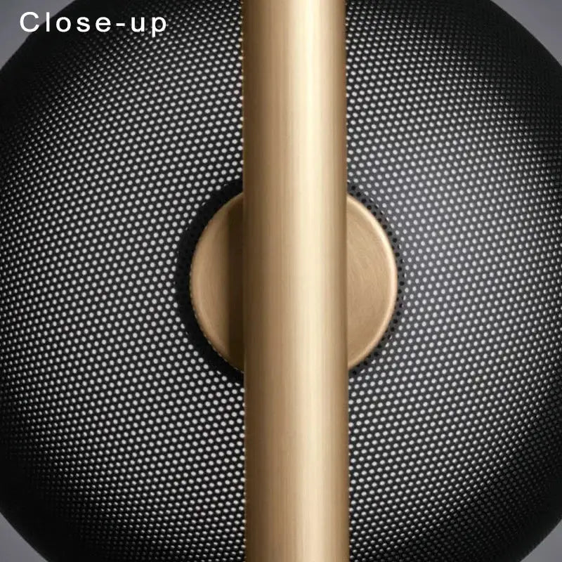 Black and brass mesh globe wall lamp bedroom luxury fixture