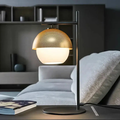 Black and brass mesh globe wall lamp bedroom luxury fixture
