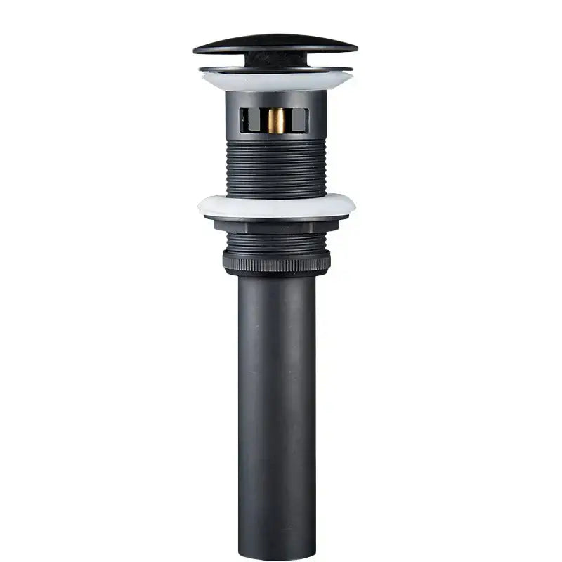 Black and chrome brushed nickel faucet sink drain – bathroom stopper
