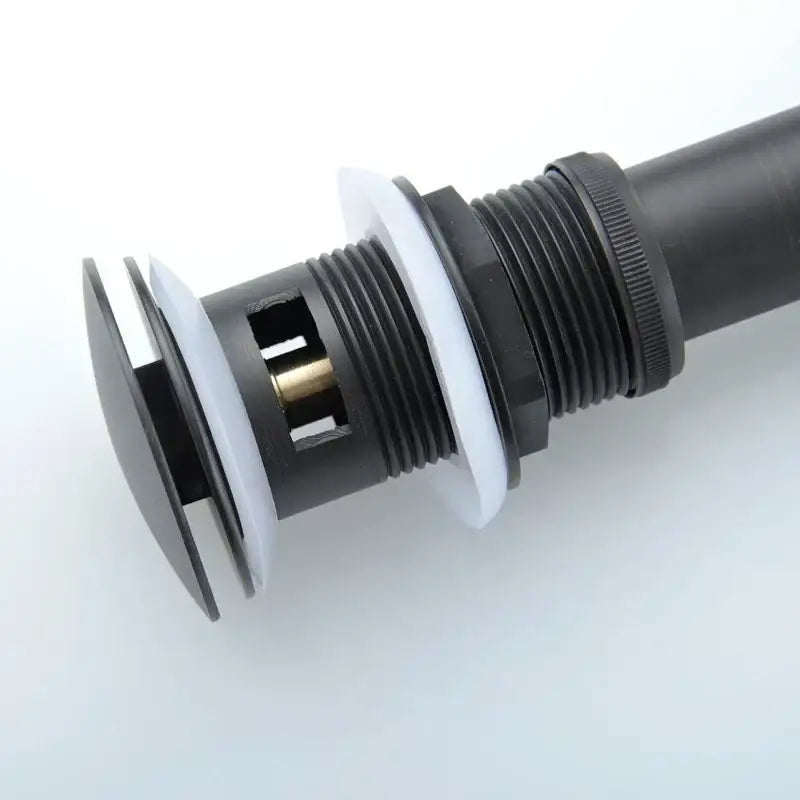 Black and chrome brushed nickel faucet sink drain – bathroom stopper