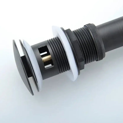 Black and chrome brushed nickel faucet sink drain – bathroom stopper