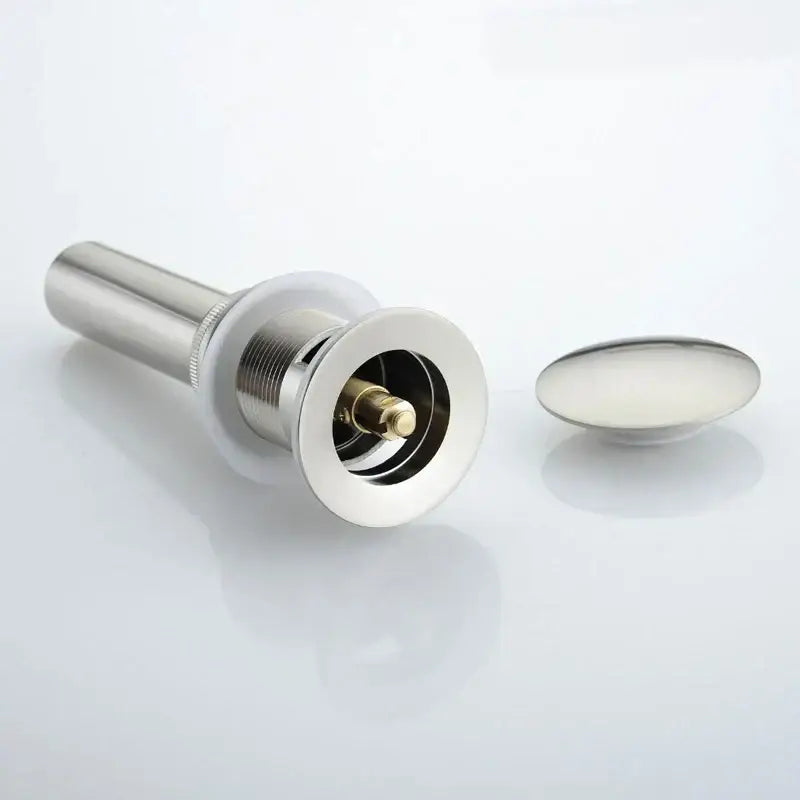 Black and chrome brushed nickel faucet sink drain – bathroom stopper