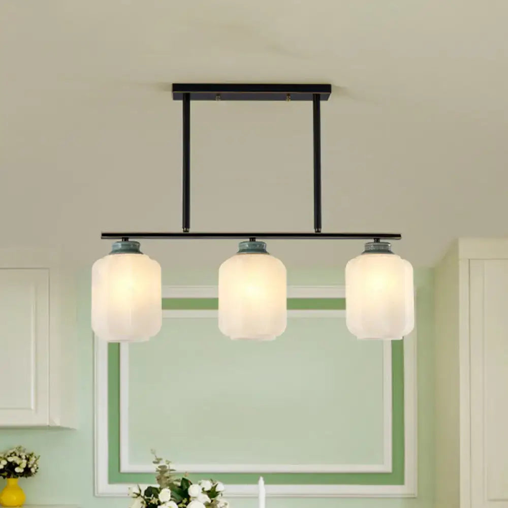 Black and cream glass island lamp kitchen pendant light