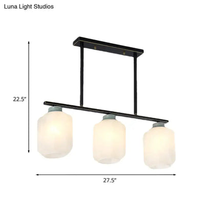 Black and cream glass island lamp kitchen pendant light