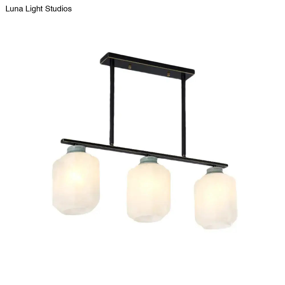 Black and cream glass island lamp kitchen pendant light