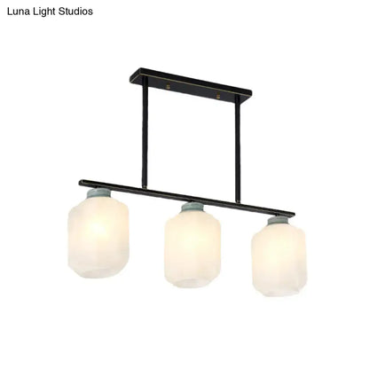 Black and cream glass island lamp kitchen pendant light