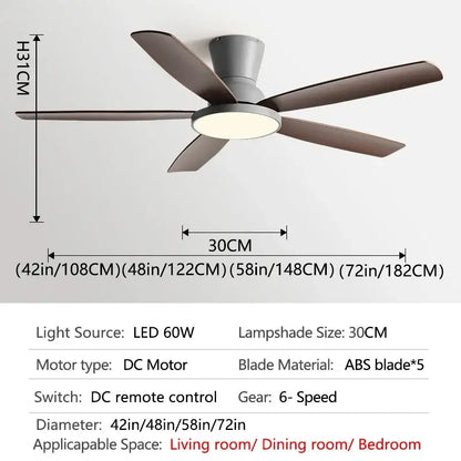 Black and dark wood ceiling fan light with remote living room