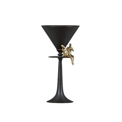 Black and gold bronze flower vase dining room cocktail glasses