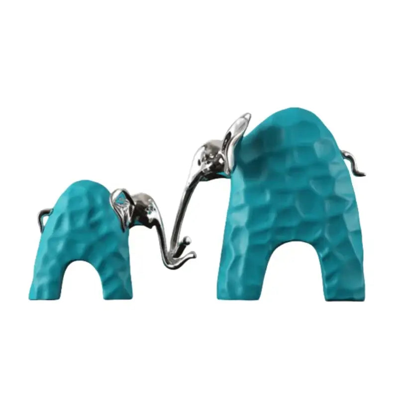Black and gold elephant mother-calf golden resin sculpture living room