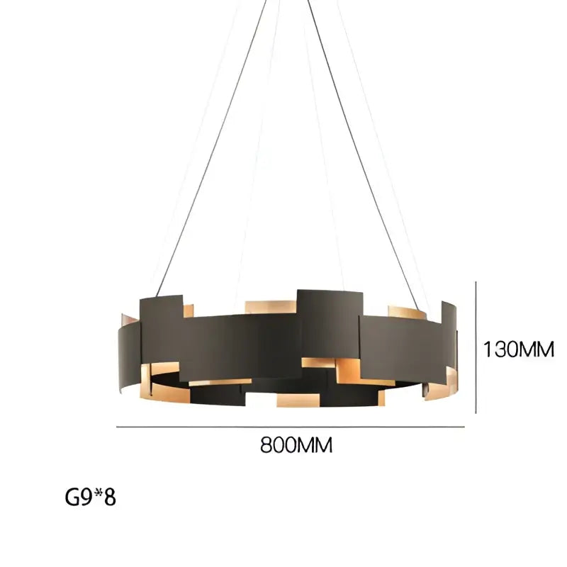 Black and gold geometric ceiling chandelier for living room