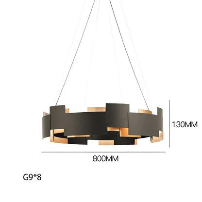 Black and gold geometric ceiling chandelier for living room