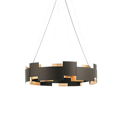 Black and gold geometric ceiling chandelier for living room