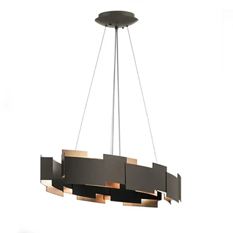 Black and gold geometric ceiling chandelier for living room