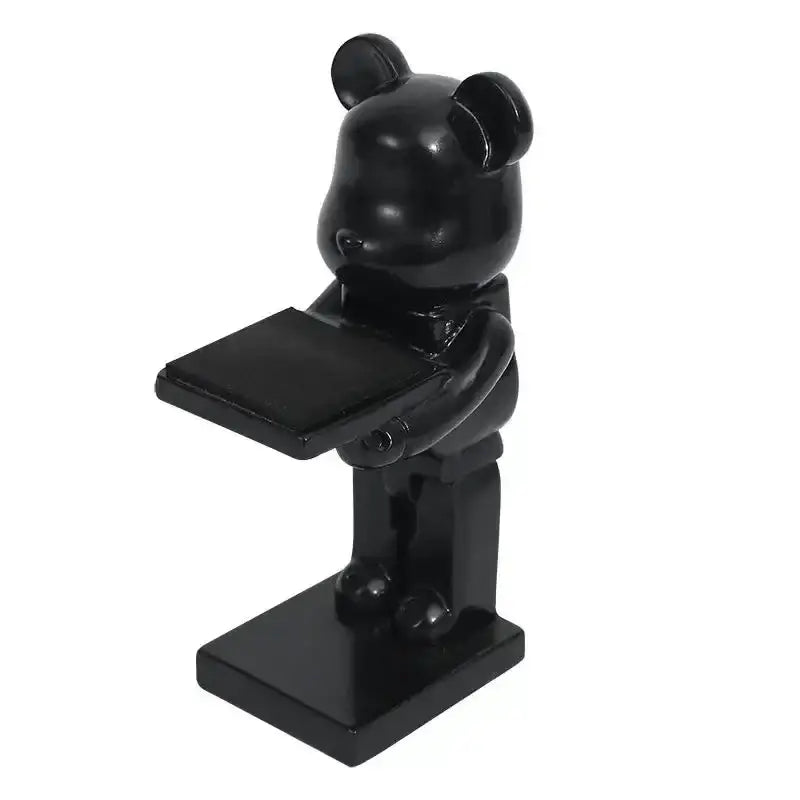 Black and iridescent purple cartoon bear watch stand bedroom decor