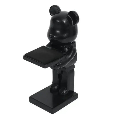 Black and iridescent purple cartoon bear watch stand bedroom decor