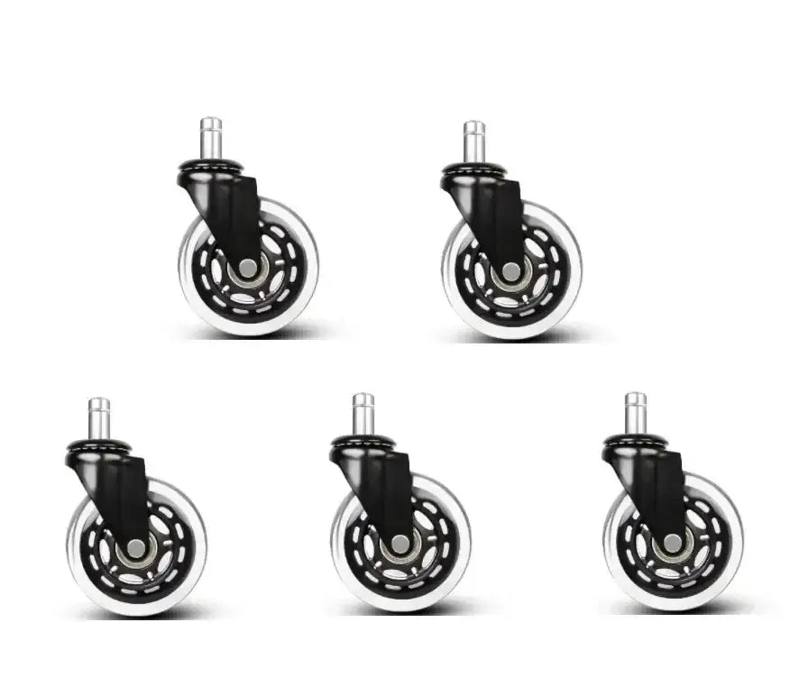 Black and silver 3 inch rotatable heavy duty office chair wheels