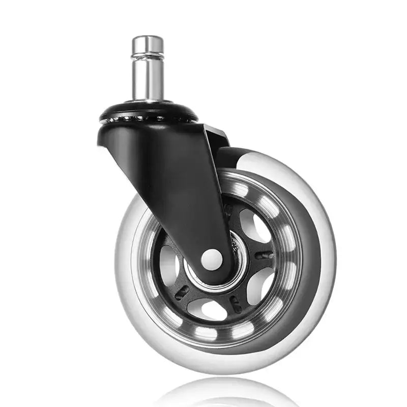 Black and silver 3 inch rotatable heavy duty office chair wheels