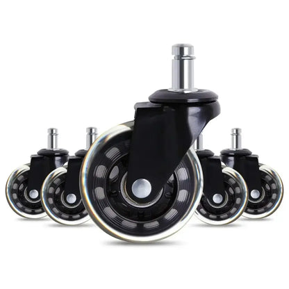 Black and silver 3 inch rotatable heavy duty office chair wheels
