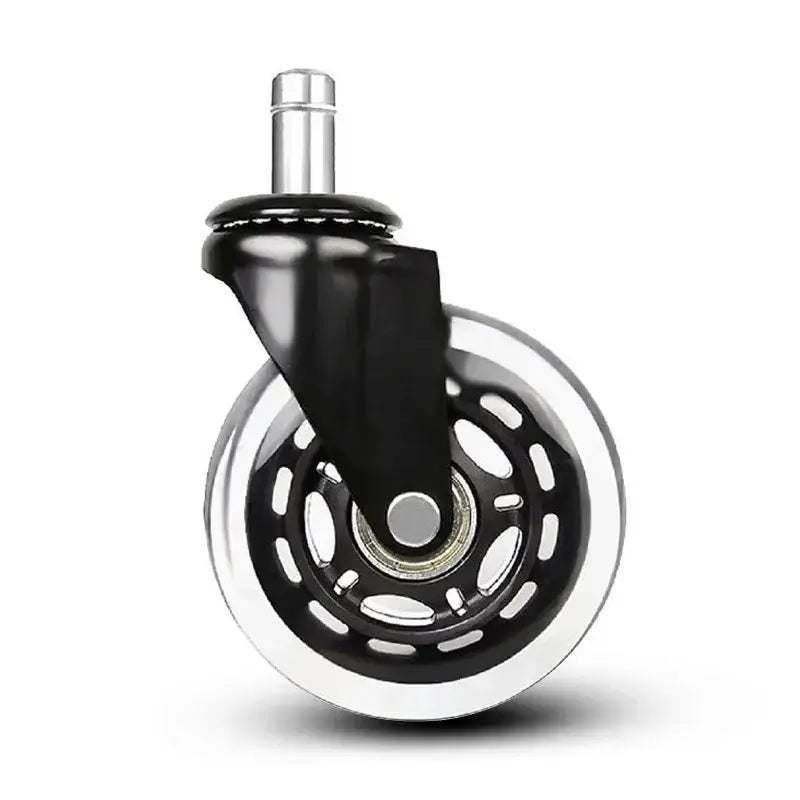 Black and silver 3 inch rotatable heavy duty office chair wheels