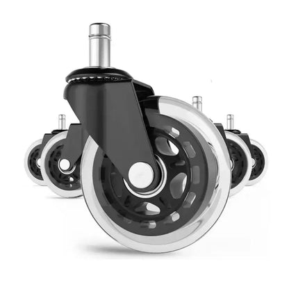 Black and silver 3 inch rotatable heavy duty office chair wheels