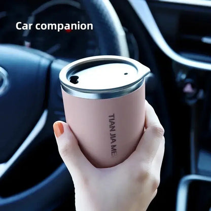 Black and silver 300ml stainless steel vacuum flask kitchen travel cup