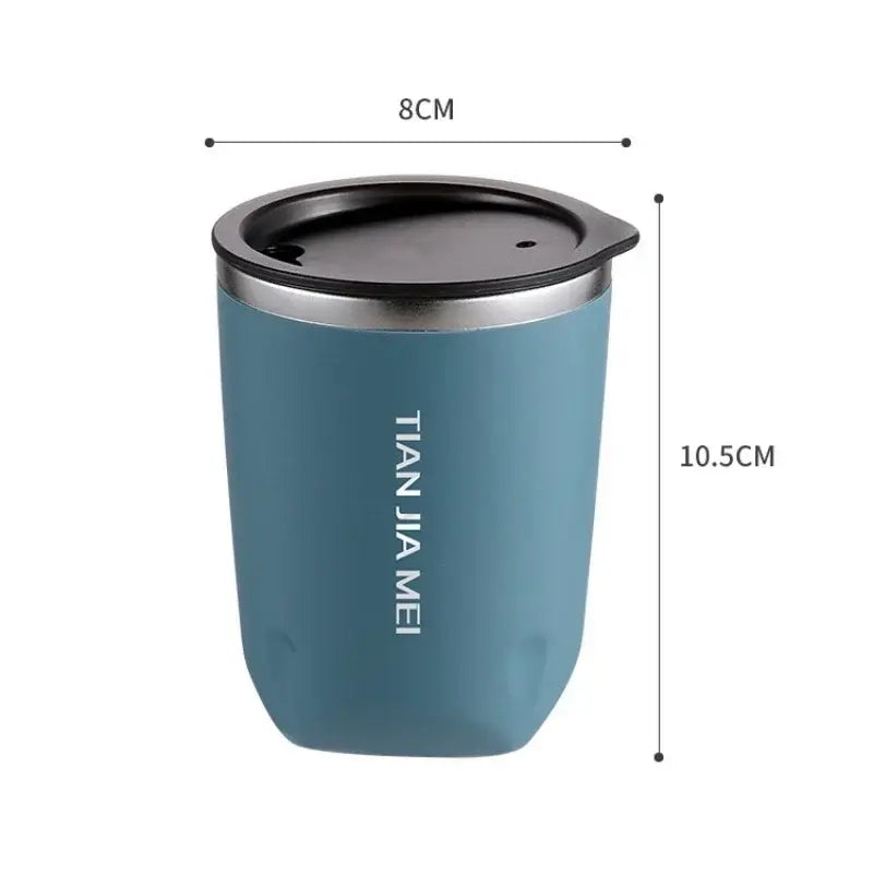 Black and silver 300ml stainless steel vacuum flask kitchen travel cup