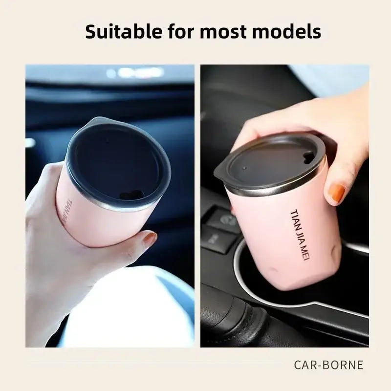 Black and silver 300ml stainless steel vacuum flask kitchen travel cup