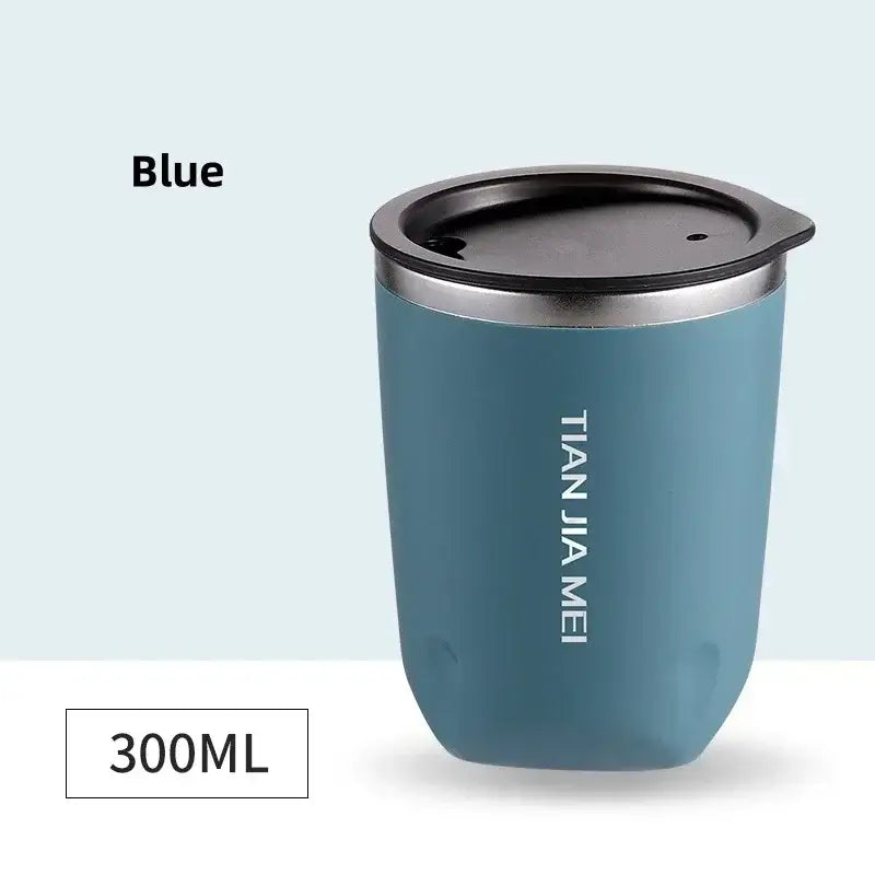 Black and silver 300ml stainless steel vacuum flask kitchen travel cup